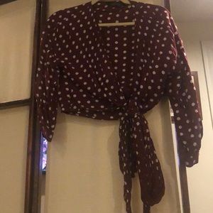 Zara Polka Dot Wrap Top